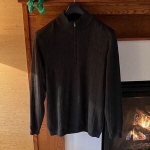 Men's Charcoal Tiger Woods Quarter Zip-Up Sweater